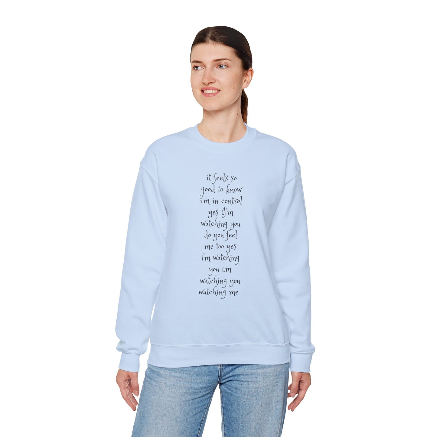 Music Lover Heavy Blend Sweatshirt - I'm Watching You Watching Me Rock Song SHADOO by Empress-E