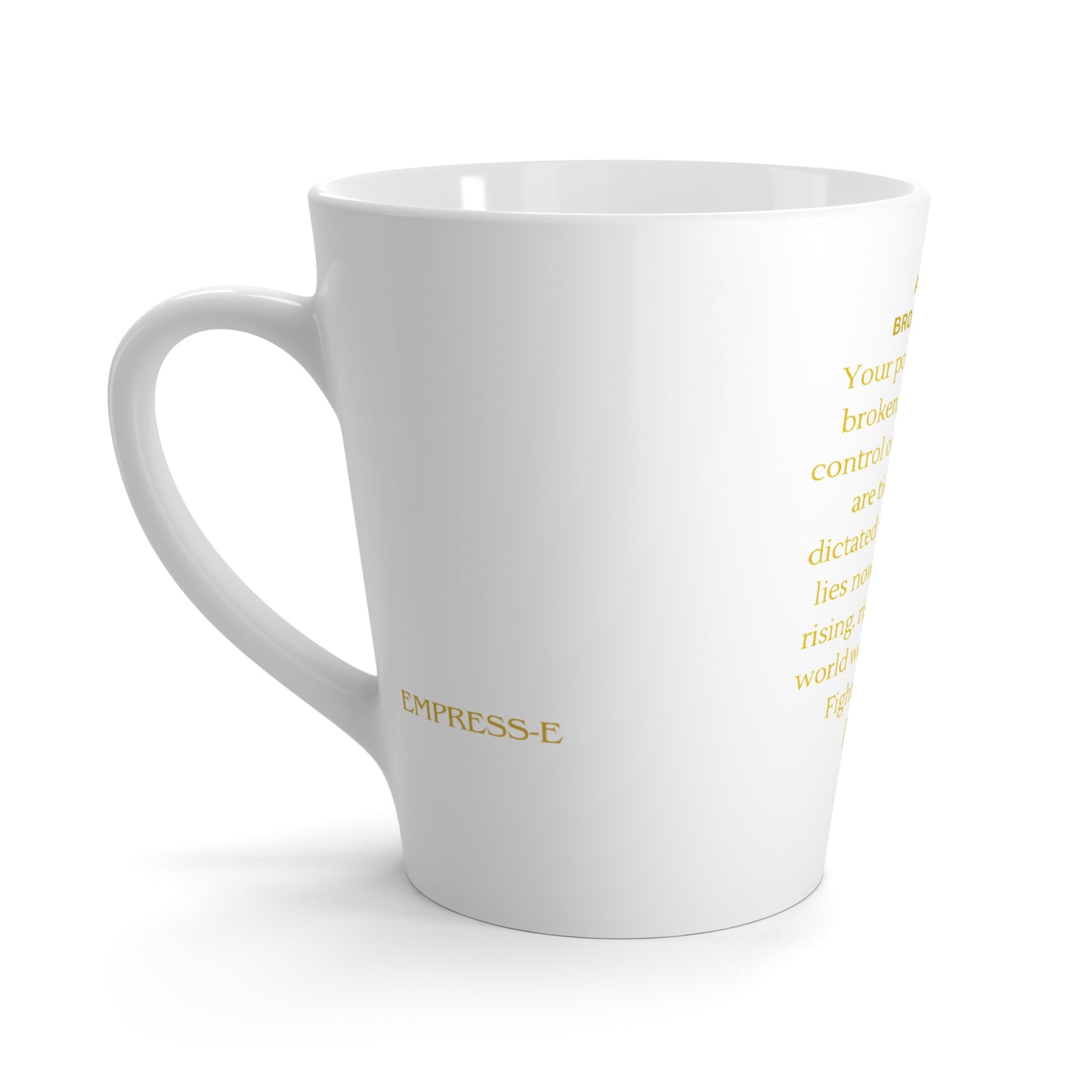 Empowerment Latte Mug - Justice, Peace, Love - Inspirational Coffee Cup