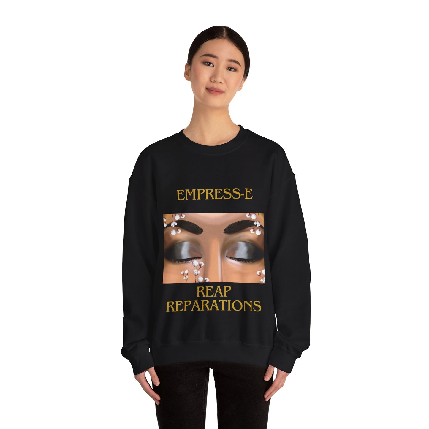 Unisex Heavy Blend™ Crewneck Sweatshirt. : EMPRESS-E. COTTON FIELD.