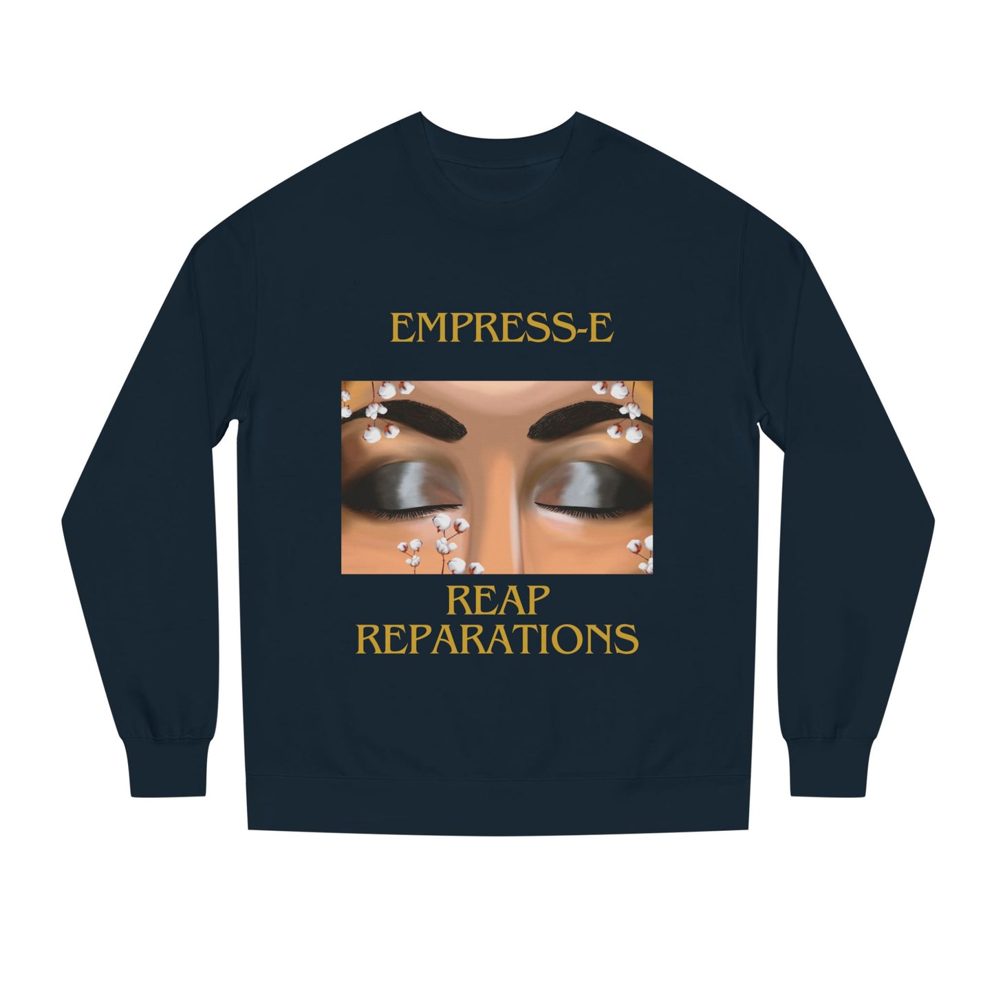 Crew Neck Sweatshirt - Cotton Field Beautiful Eyes Black History