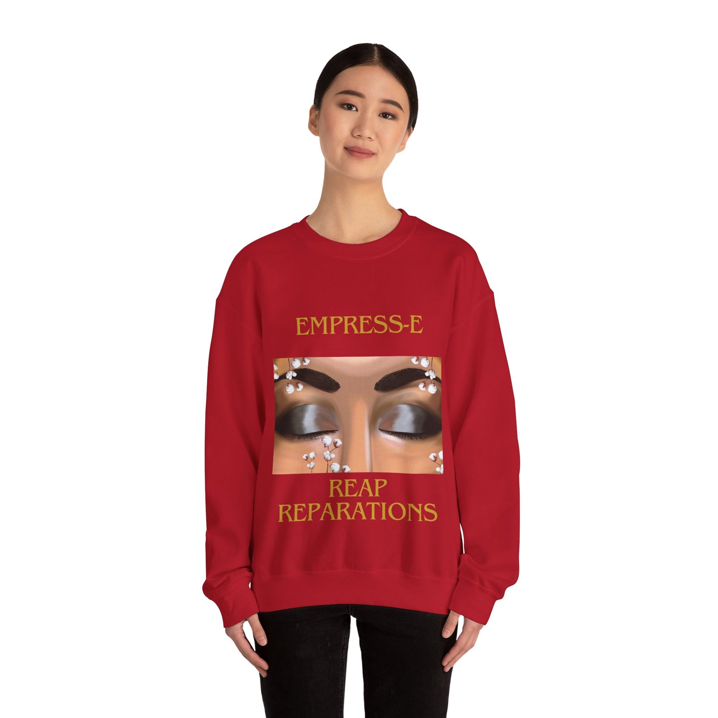 Unisex Heavy Blend™ Crewneck Sweatshirt. : EMPRESS-E. COTTON FIELD.