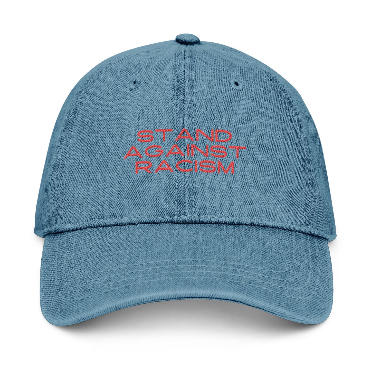 Embroidered Denim Hat - 'Stand Against Racism'
