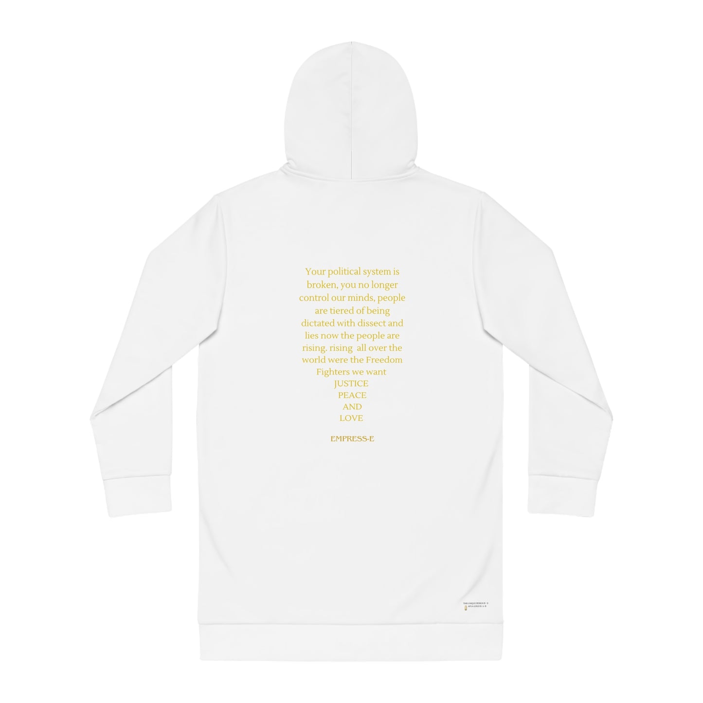 Women's Hoodie Dress with JUST ANOTHER BROKEN SYSTEM song by EMPRESS-E