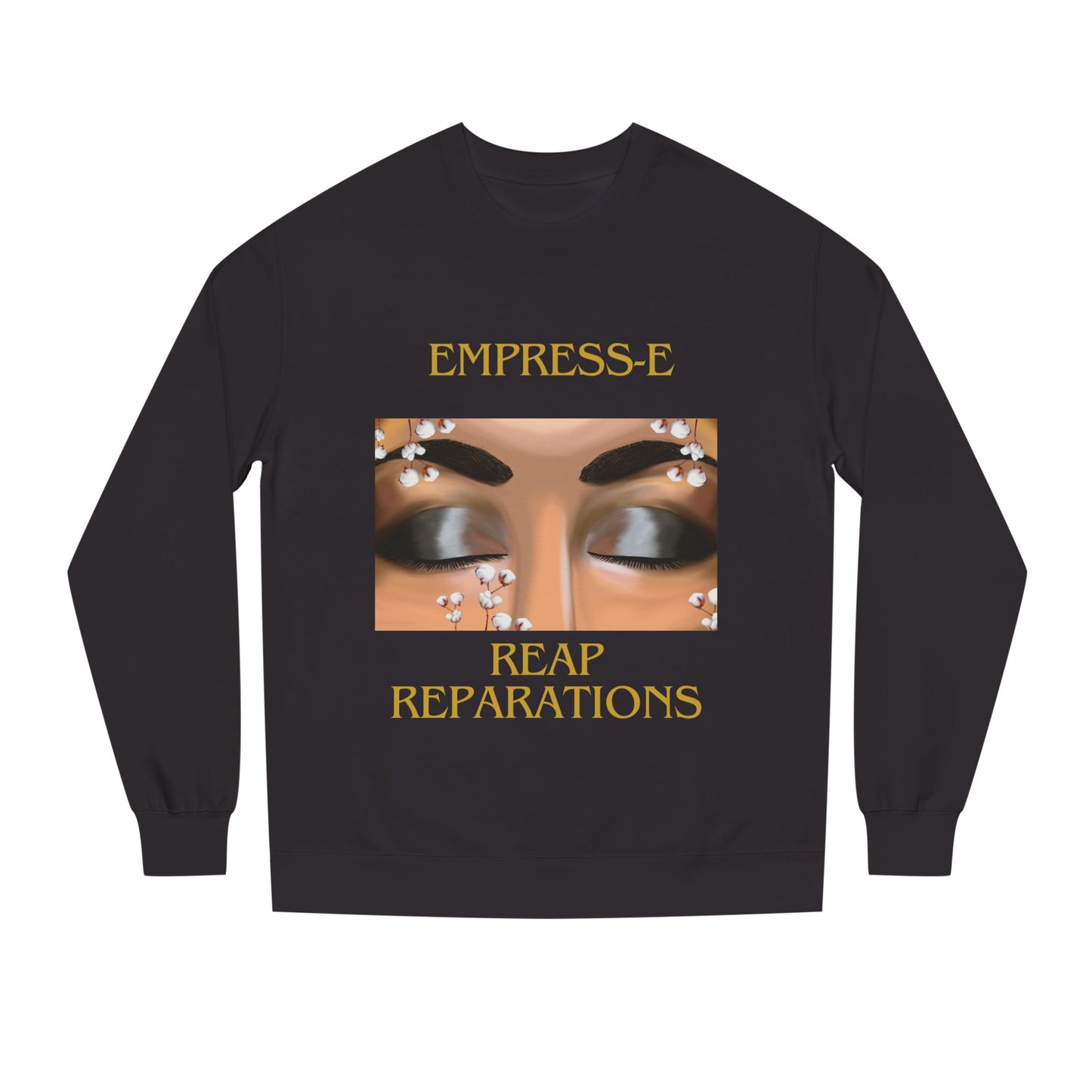 Crew Neck Sweatshirt - Cotton Field Beautiful Eyes Black History
