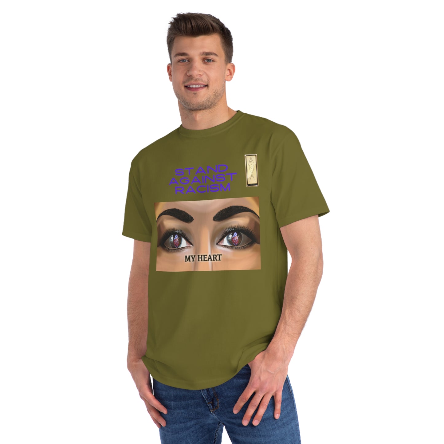 Stand Against Racism MY HEART Organic Unisex T-Shirt | Empowering Message Apparel