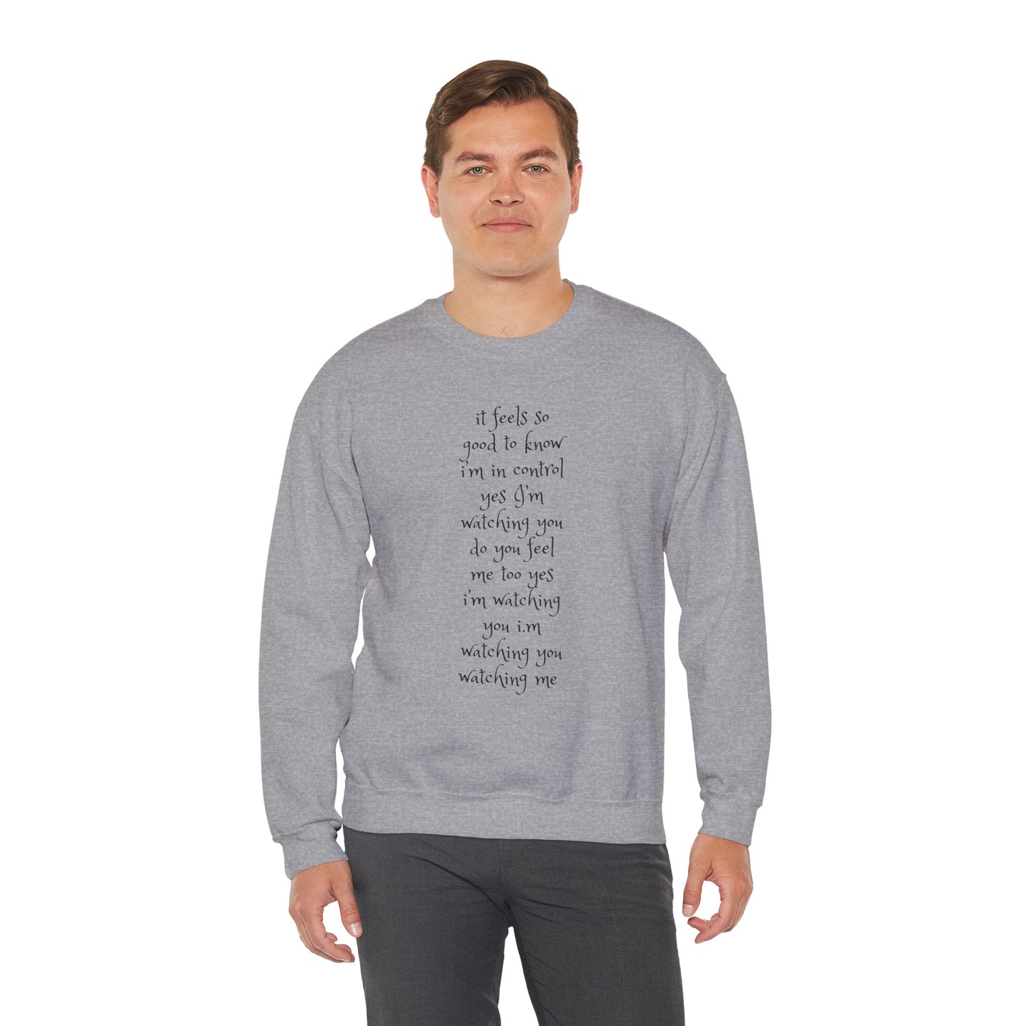 Music Lover Heavy Blend Sweatshirt - I'm Watching You Watching Me Rock Song SHADOO by Empress-E