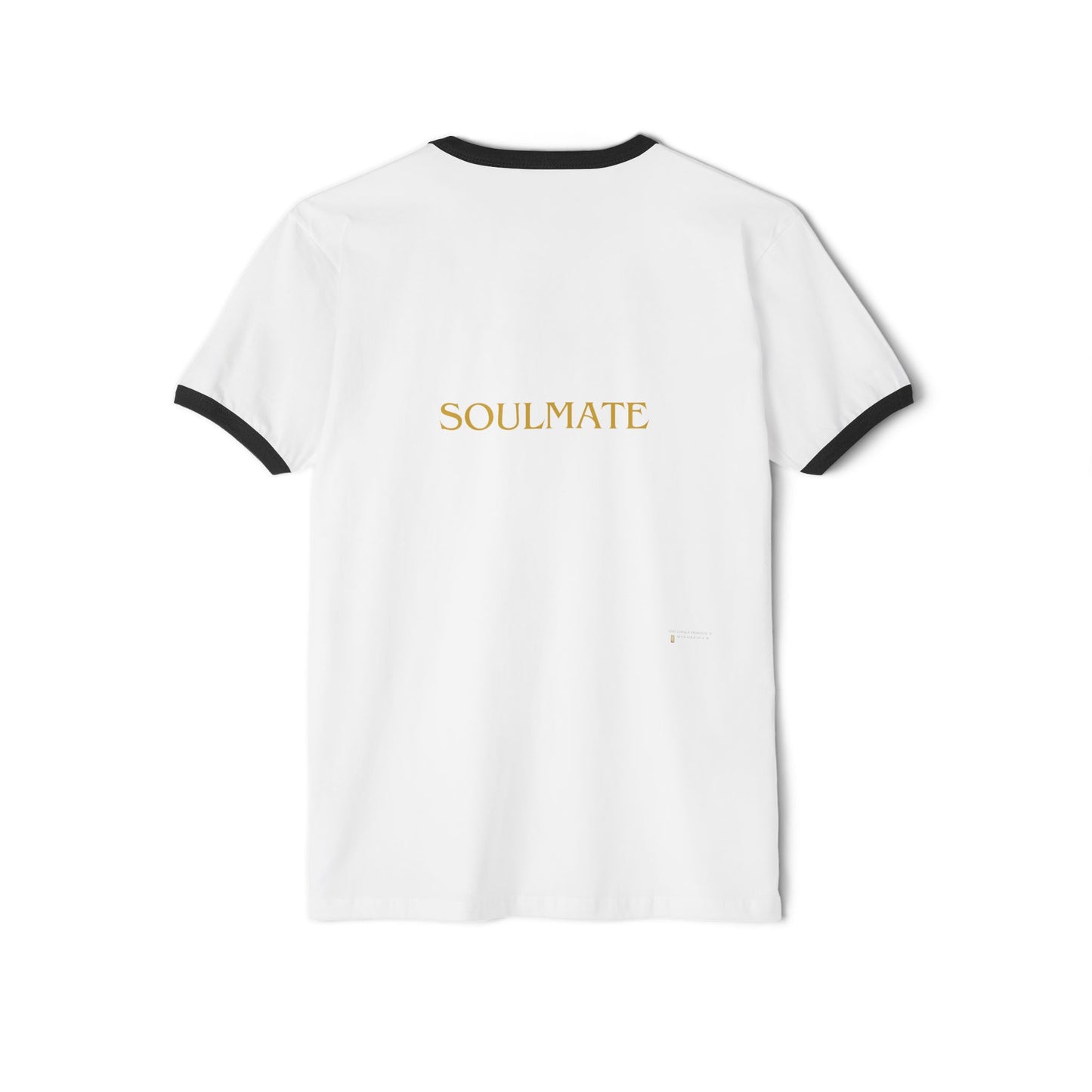 Soulmate Unisex Tee, Love Cotton Ringer Shirt, Heart Design Valentine's Day.