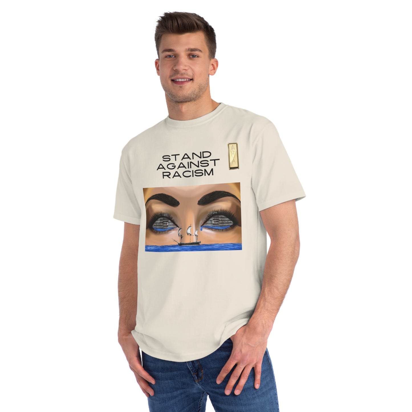 Organic Unisex Classic T-Shirt - Stand Against Racism SLAVE SHIP Graphic Tee