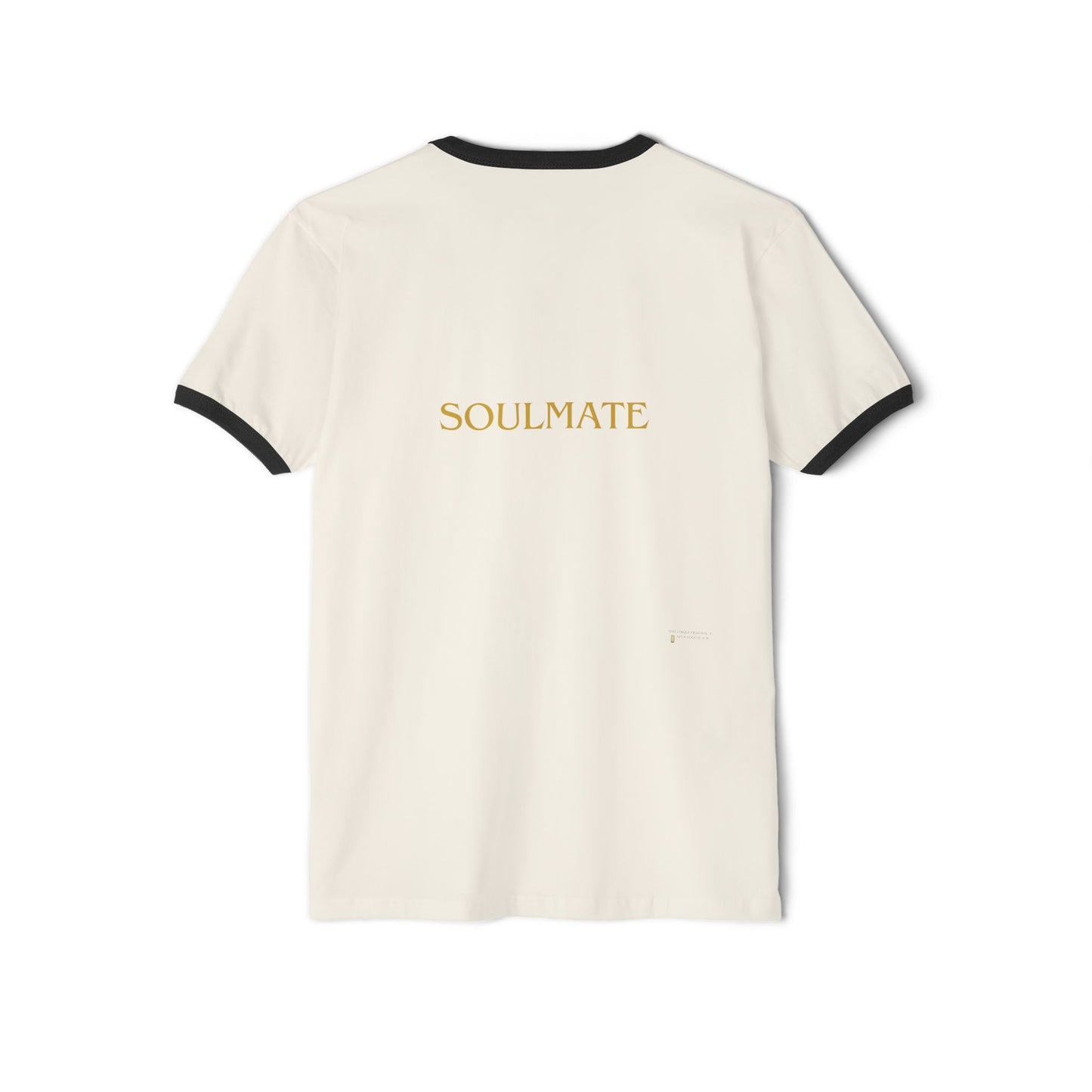 Soulmate Unisex Tee, Love Cotton Ringer Shirt, Heart Design Valentine's Day.
