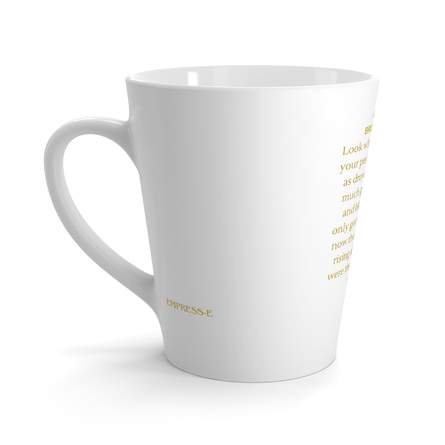 Empowerment Latte Mug - Justice, Peace & Love Inspirational Cup
