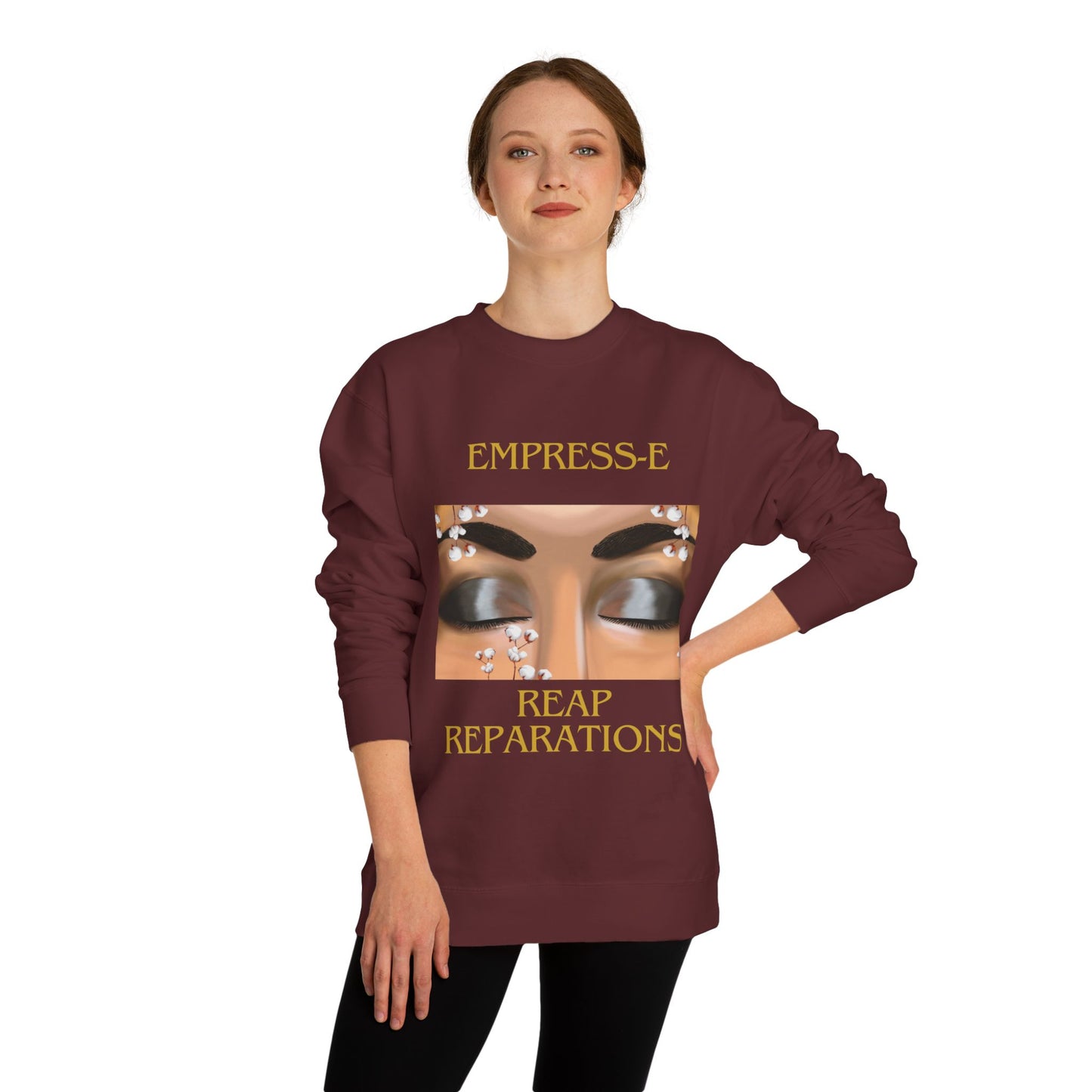 Crew Neck Sweatshirt - Cotton Field Beautiful Eyes Black History