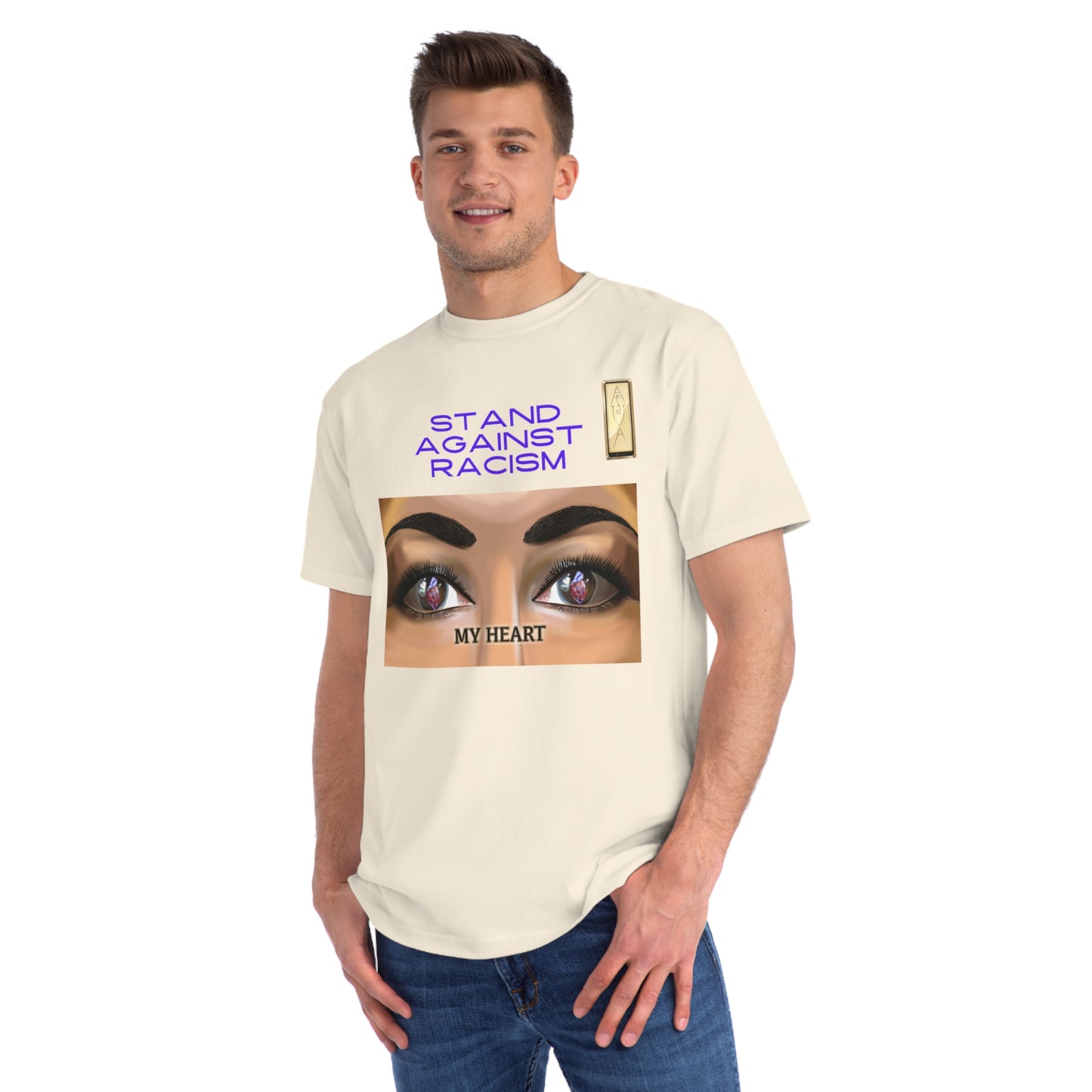 Stand Against Racism MY HEART Organic Unisex T-Shirt | Empowering Message Apparel