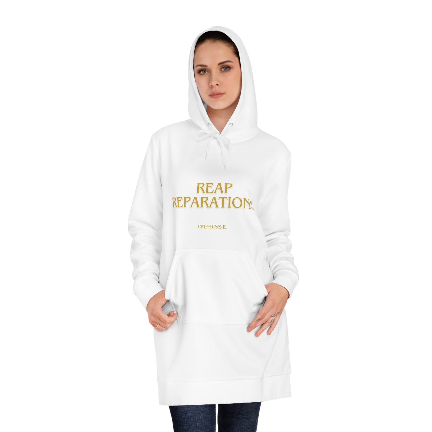 Women's Hoodie Dress (AOP) REAP REPARATIONS