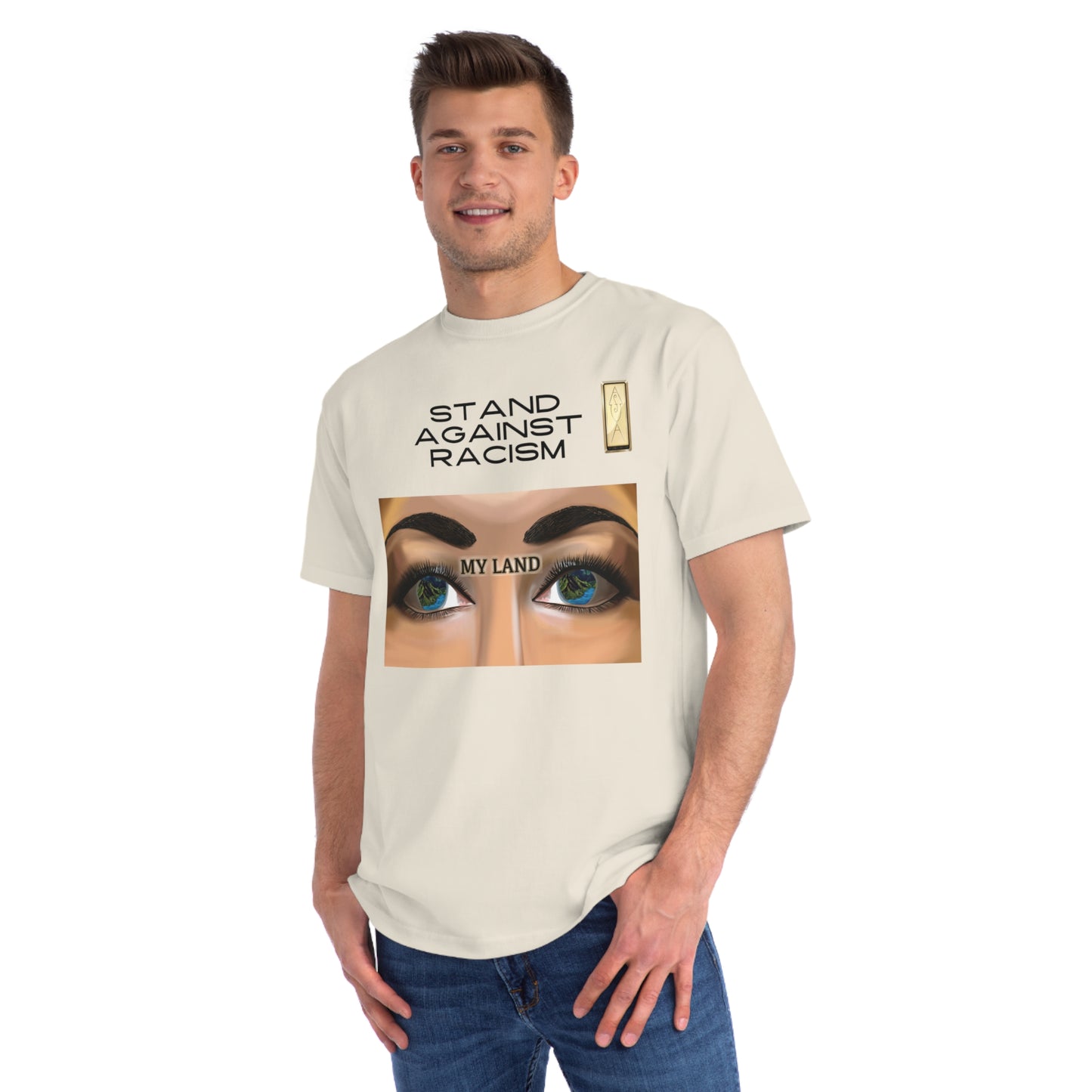 Stand Against Racism Organic Unisex T-Shirt | My Land Design | Eco-Friendly Tee