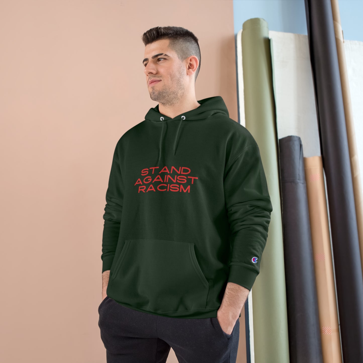 Champion Hoodie - STAND AGAINST RACISM, Pullover