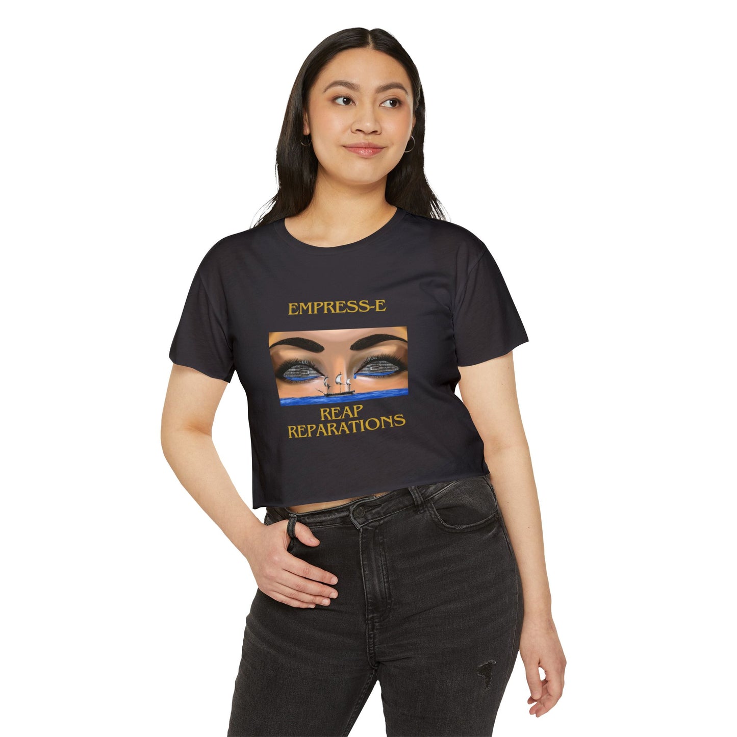 Woman's Crop Top Reap Reparations The slave trade Empress-E