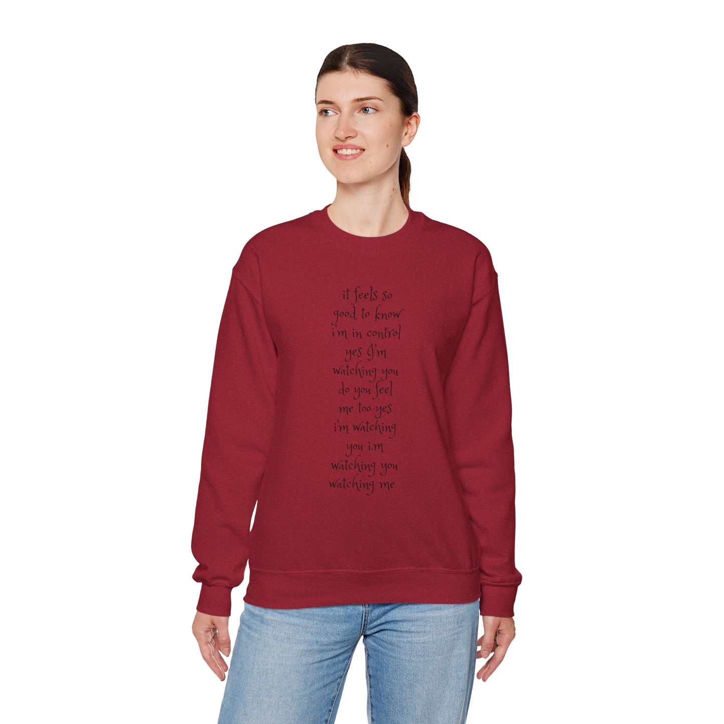 Music Lover Heavy Blend Sweatshirt - I'm Watching You Watching Me Rock Song SHADOO by Empress-E