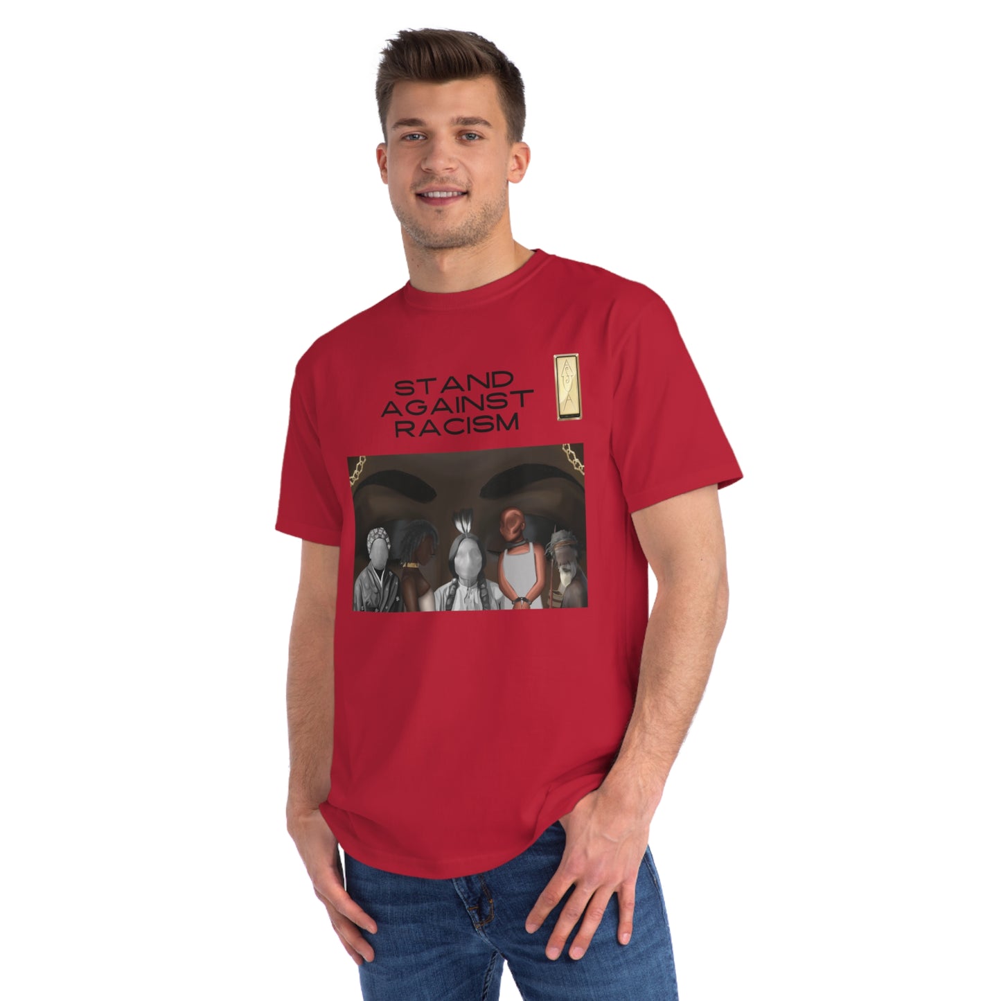 Unisex Organic T-Shirt - Stand Against Racism Graphic Tee