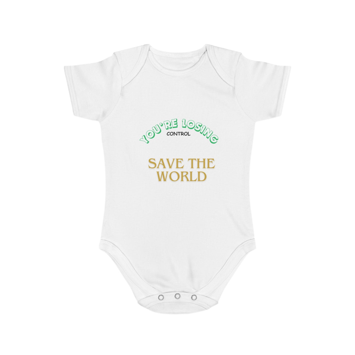 Short Sleeve Baby Bodysuit : SAVE THE WORLD