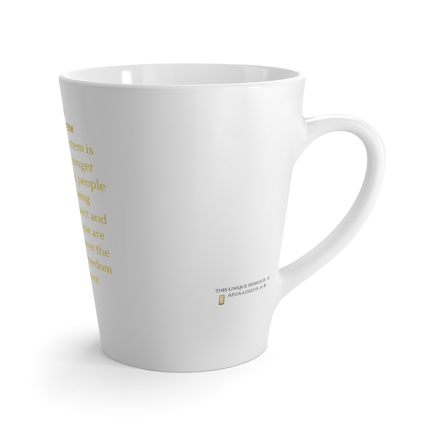 Empowerment Latte Mug - Justice, Peace, Love - Inspirational Coffee Cup
