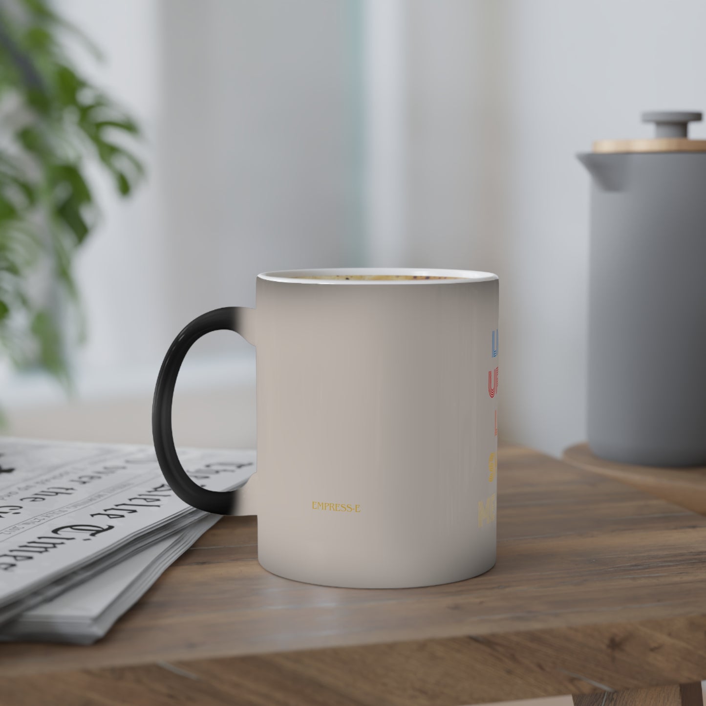 Color-Changing Coffee Mug - "Light Up My Life, Show Me Love" - Gift for Coffee Lovers