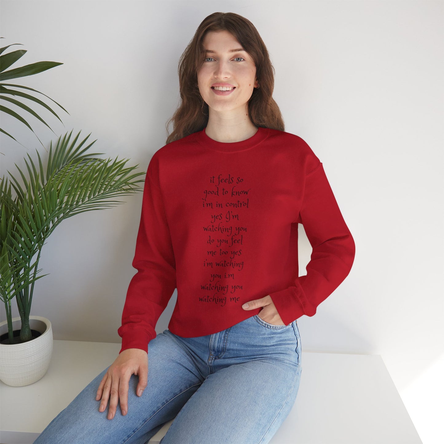 Music Lover Heavy Blend Sweatshirt - I'm Watching You Watching Me Rock Song SHADOO by Empress-E