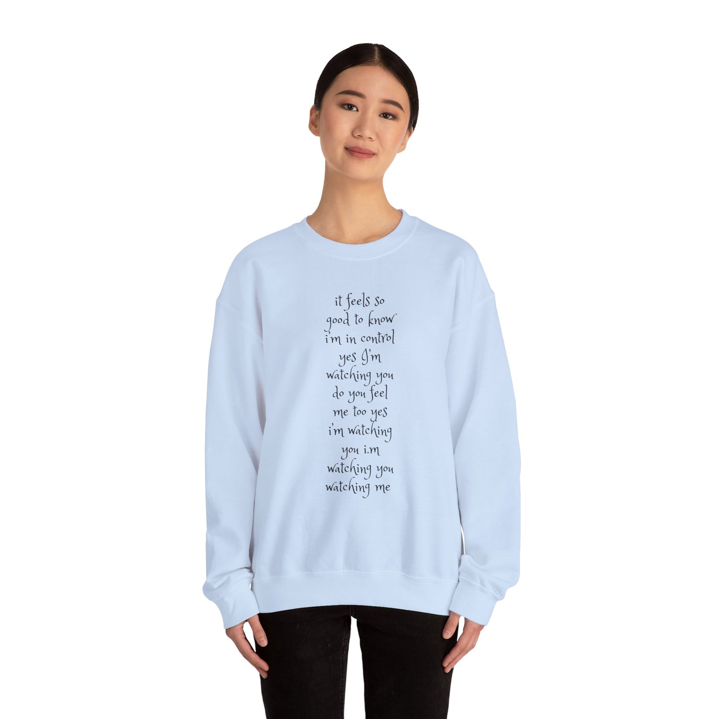 Music Lover Heavy Blend Sweatshirt - I'm Watching You Watching Me Rock Song SHADOO by Empress-E