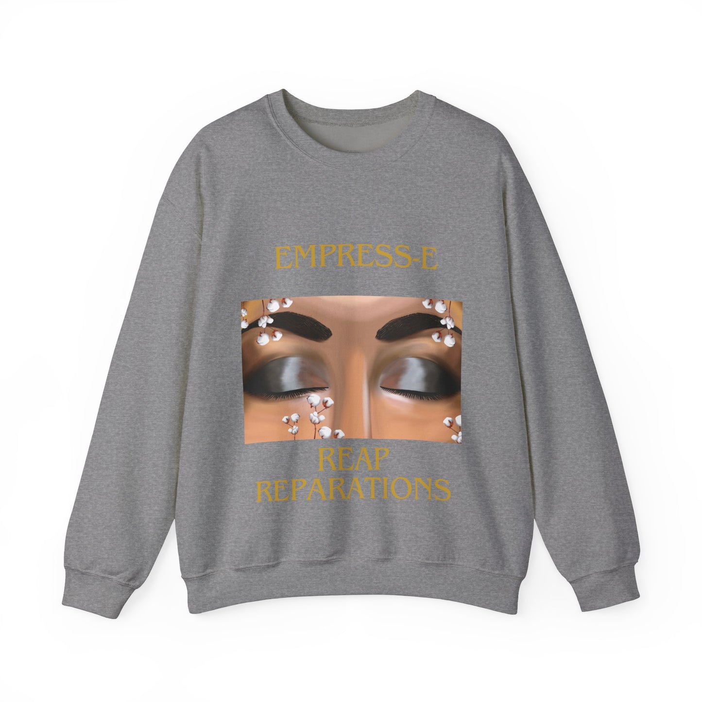 Unisex Heavy Blend™ Crewneck Sweatshirt. : EMPRESS-E. COTTON FIELD.