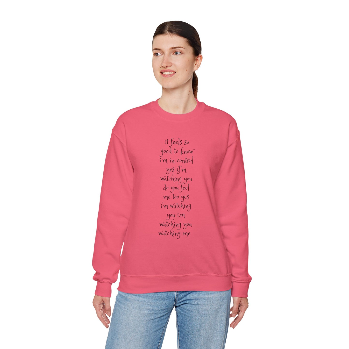 Music Lover Heavy Blend Sweatshirt - I'm Watching You Watching Me Rock Song SHADOO by Empress-E