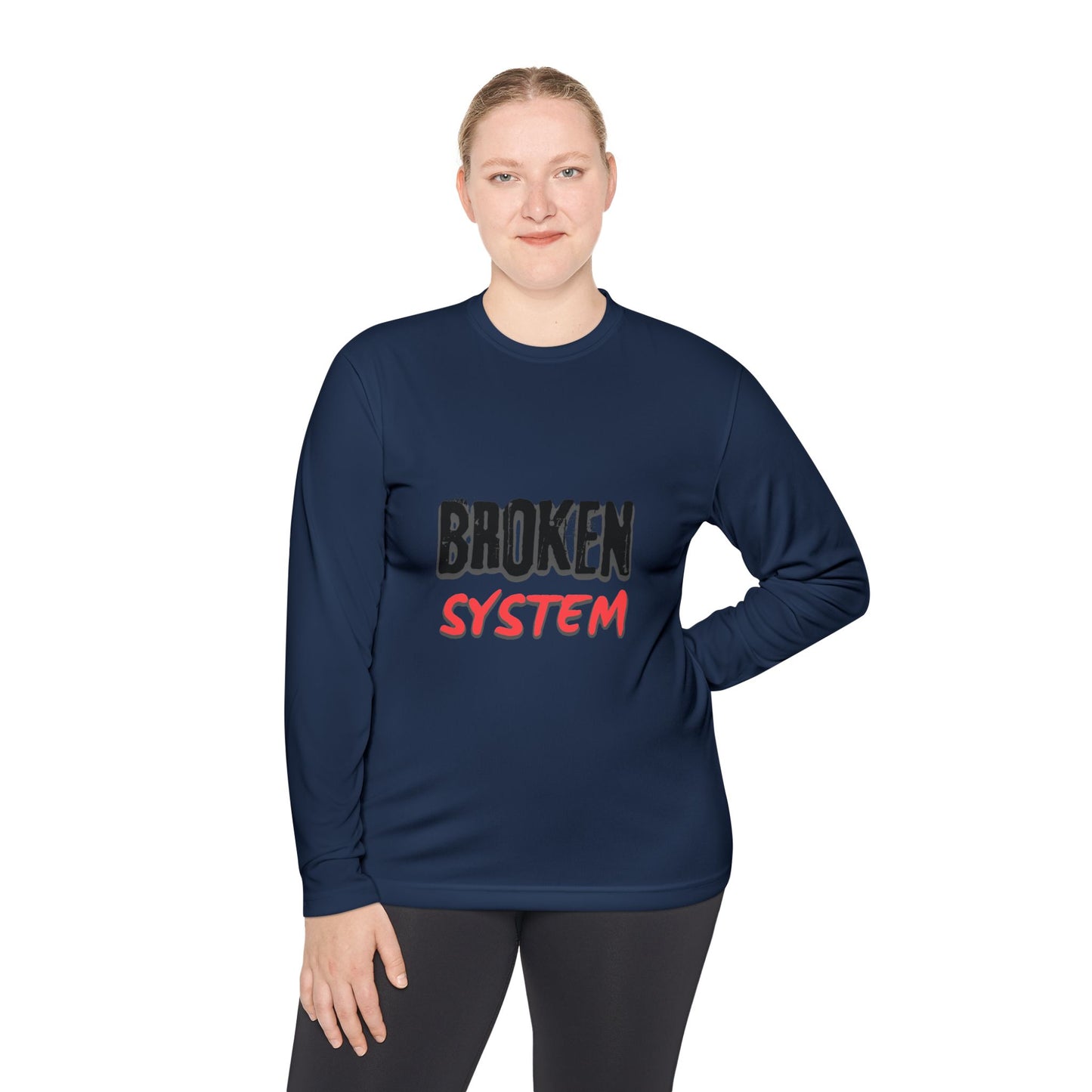 Broken System Unisex Lightweight Long Sleeve Tee - Trendy Graphic Tee, Rebellion Shirt, Activist Clothing, Protest Apparel, Political