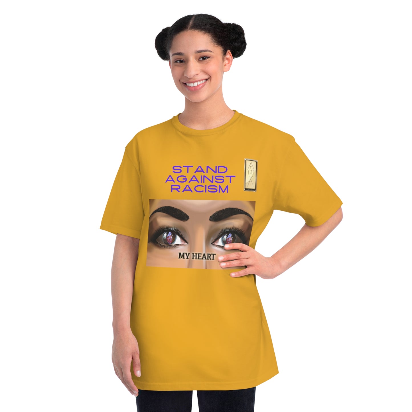 Stand Against Racism MY HEART Organic Unisex T-Shirt | Empowering Message Apparel