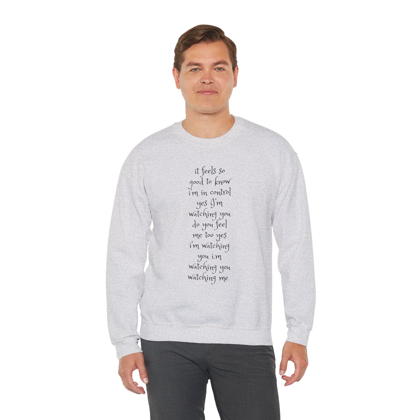 Music Lover Heavy Blend Sweatshirt - I'm Watching You Watching Me Rock Song SHADOO by Empress-E