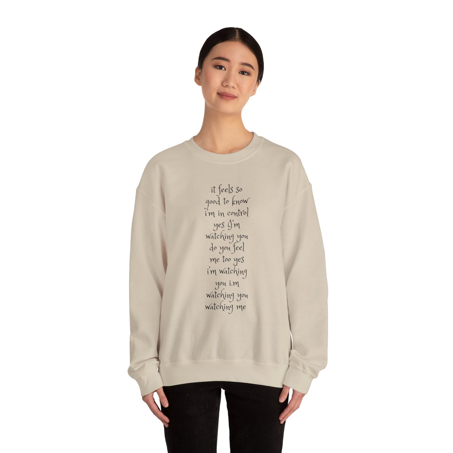 Music Lover Heavy Blend Sweatshirt - I'm Watching You Watching Me Rock Song SHADOO by Empress-E