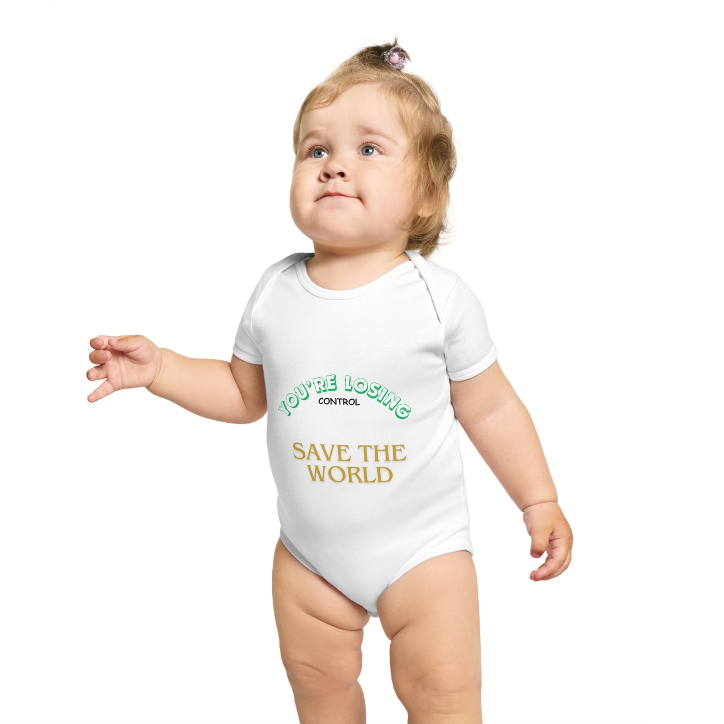 Short Sleeve Baby Bodysuit : SAVE THE WORLD