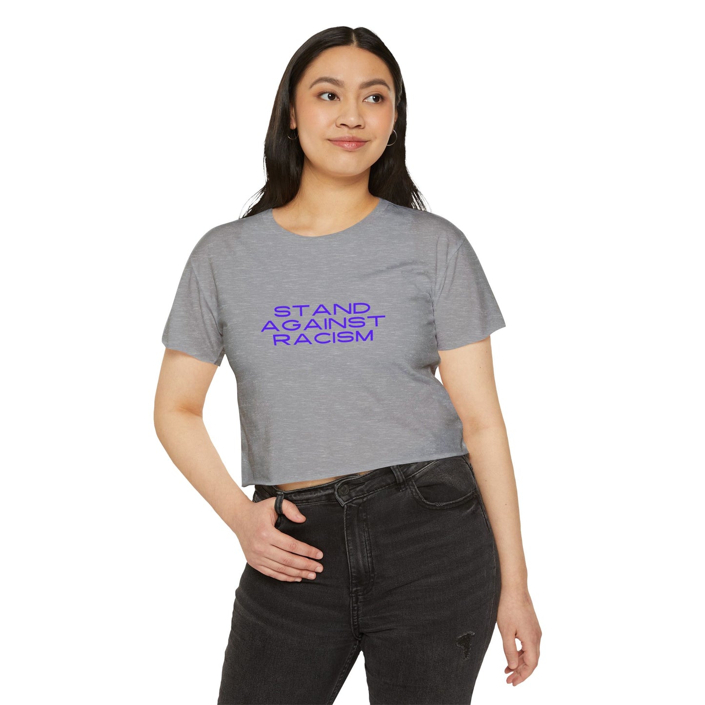 Women's Crop Top - Stand against racism AFUA, Festival Shirt, Music Festival Top, Boho Chic Clothing, Activist Apparel