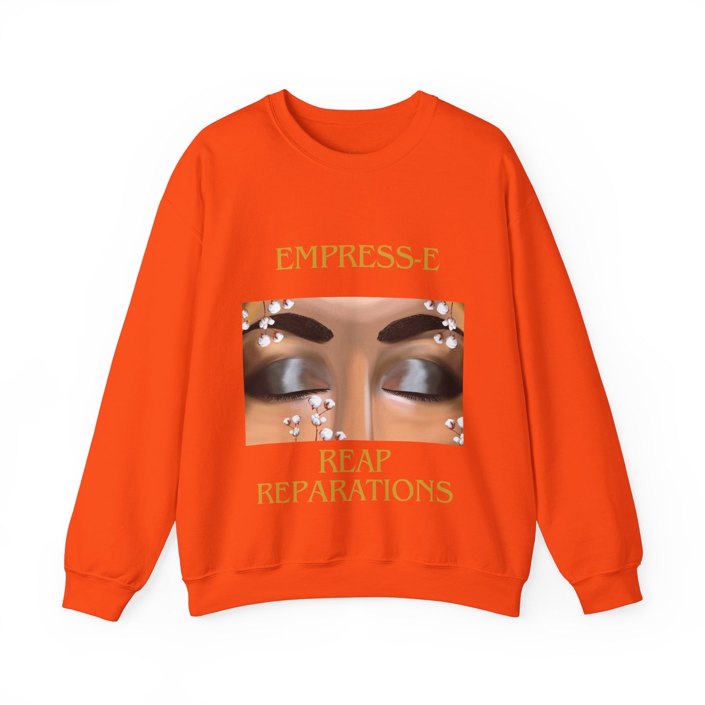 Unisex Heavy Blend™ Crewneck Sweatshirt. : EMPRESS-E. COTTON FIELD.