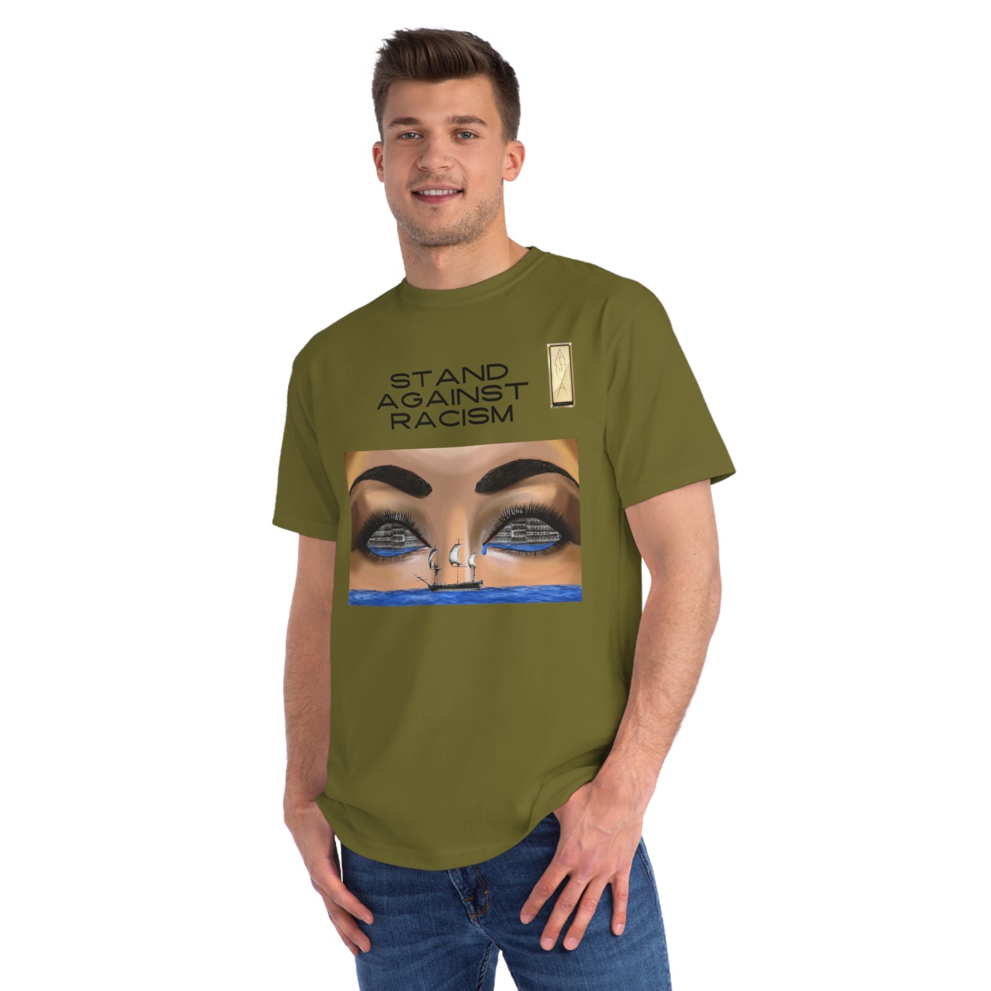 Organic Unisex Classic T-Shirt - Stand Against Racism SLAVE SHIP Graphic Tee
