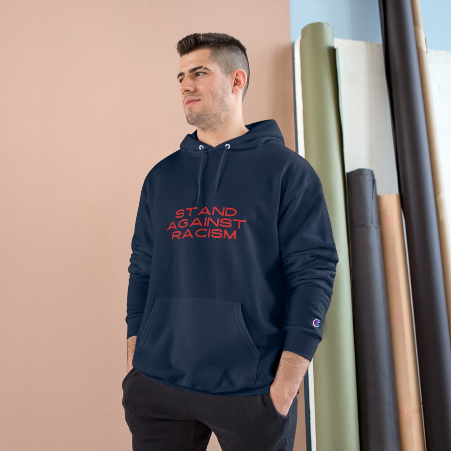Champion Hoodie - STAND AGAINST RACISM, Pullover
