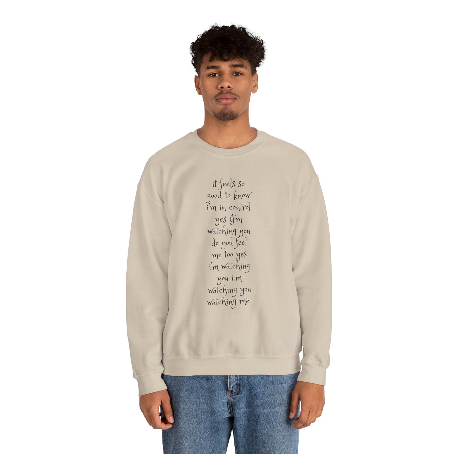 Music Lover Heavy Blend Sweatshirt - I'm Watching You Watching Me Rock Song SHADOO by Empress-E