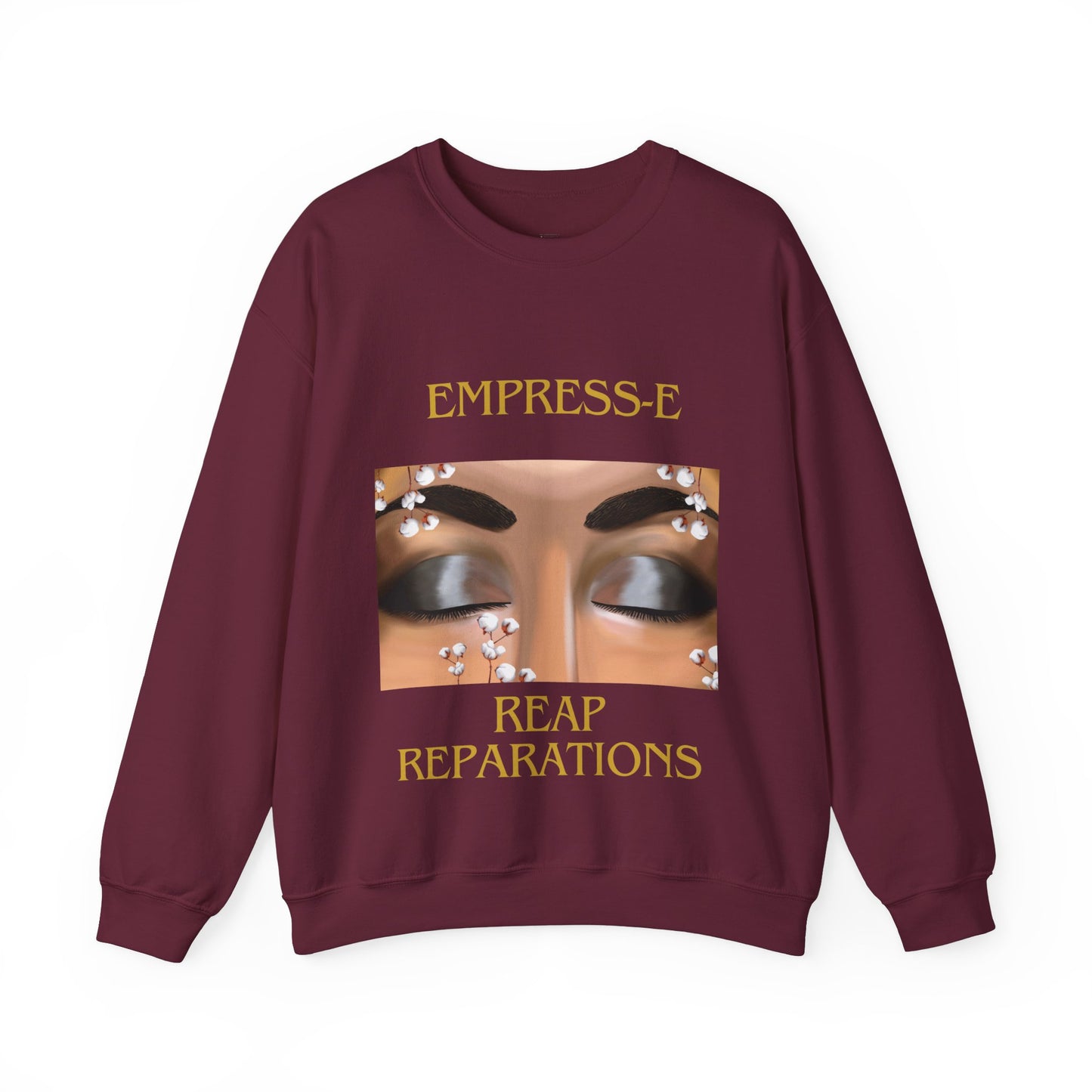 Unisex Heavy Blend™ Crewneck Sweatshirt. : EMPRESS-E. COTTON FIELD.
