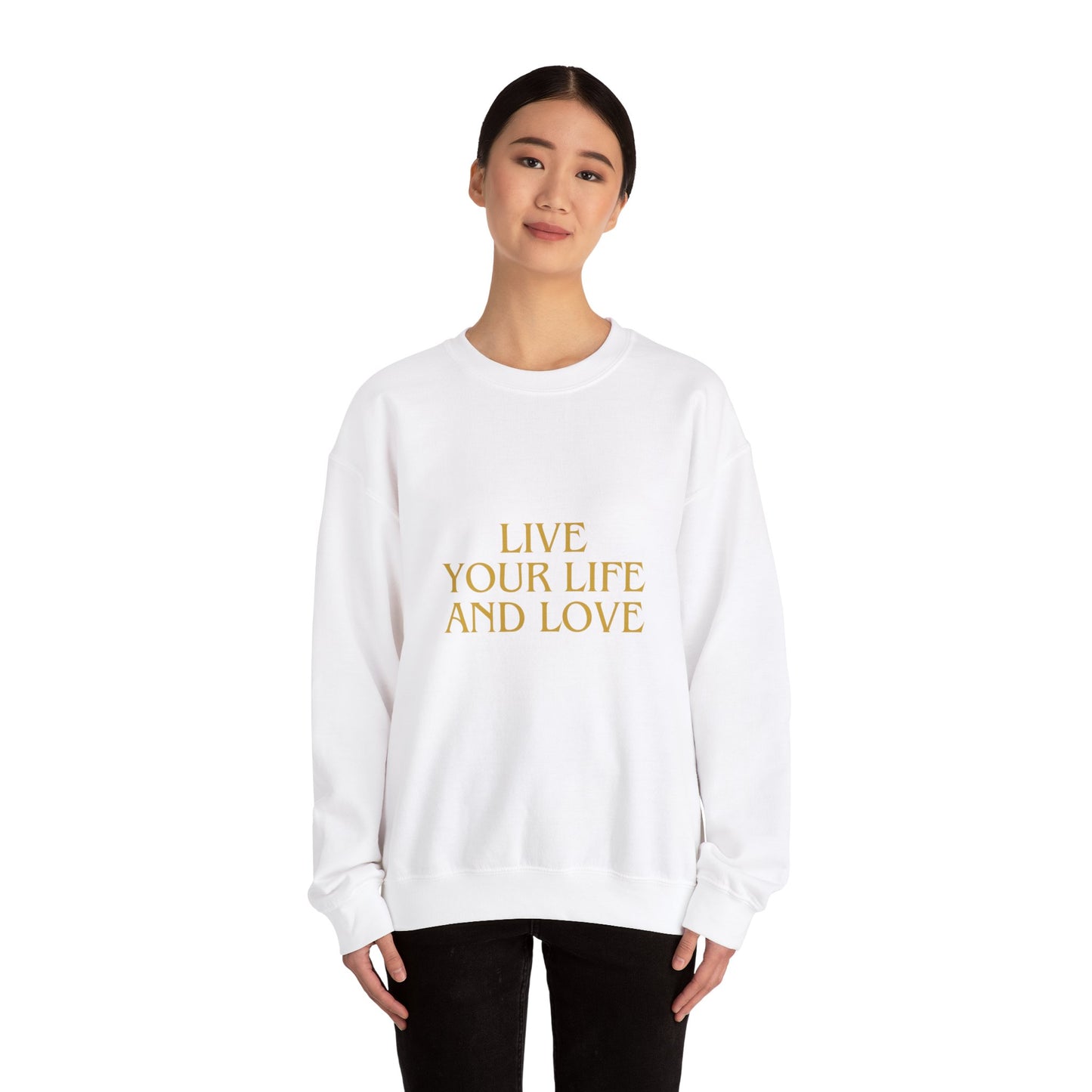 Live Life and Love Sweatshirt, Positive Vibes Jumper, Inspirational Gift Top, Motivational Sweater, Cozy Pullover, Crew Neck Sweat, Unisex