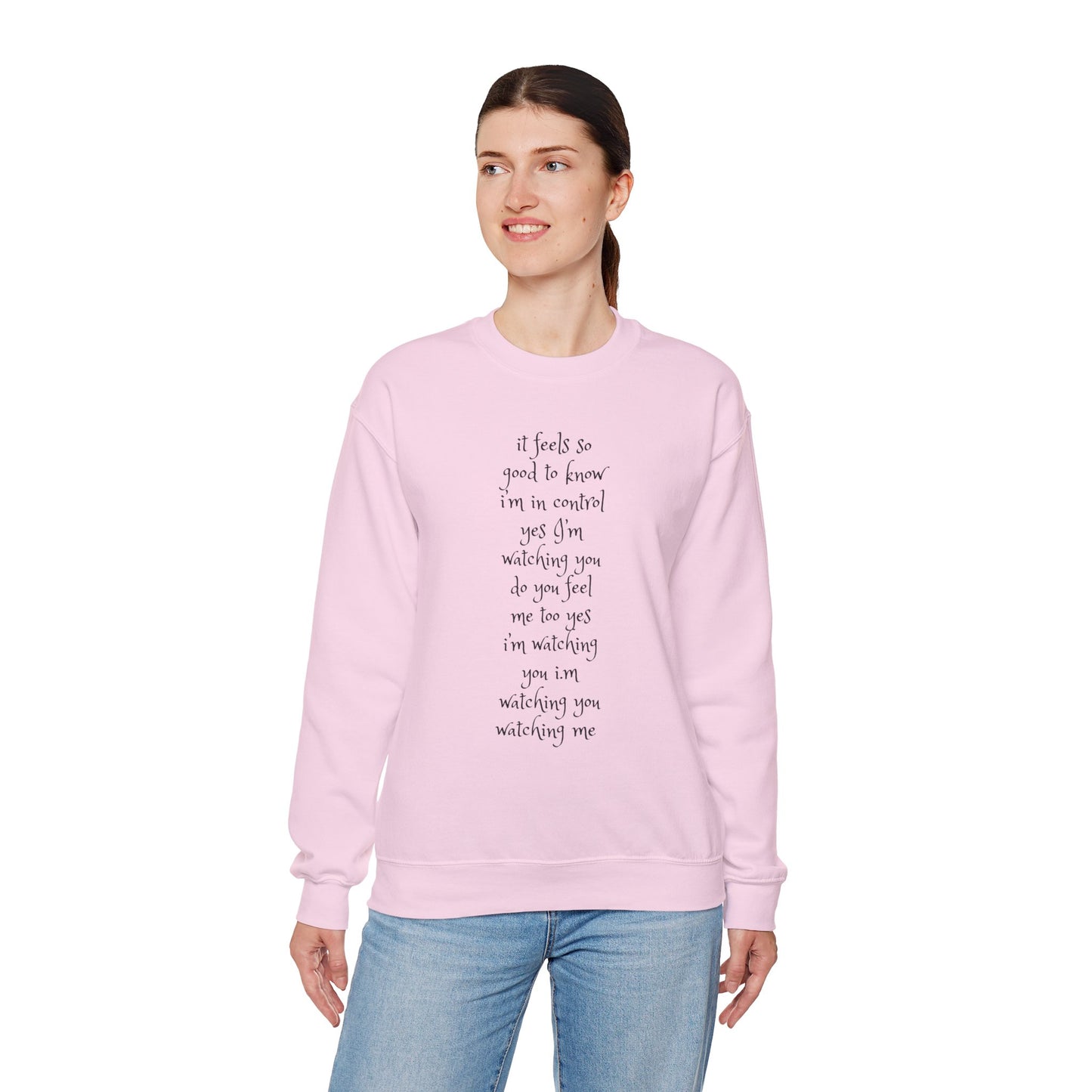 Music Lover Heavy Blend Sweatshirt - I'm Watching You Watching Me Rock Song SHADOO by Empress-E
