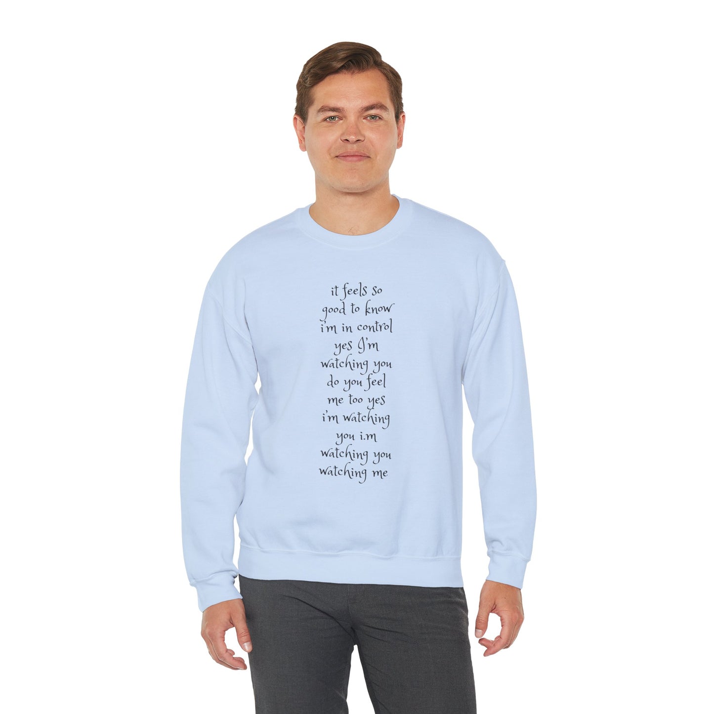 Music Lover Heavy Blend Sweatshirt - I'm Watching You Watching Me Rock Song SHADOO by Empress-E