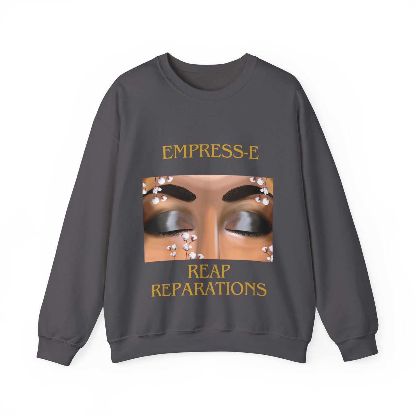 Unisex Heavy Blend™ Crewneck Sweatshirt. : EMPRESS-E. COTTON FIELD.