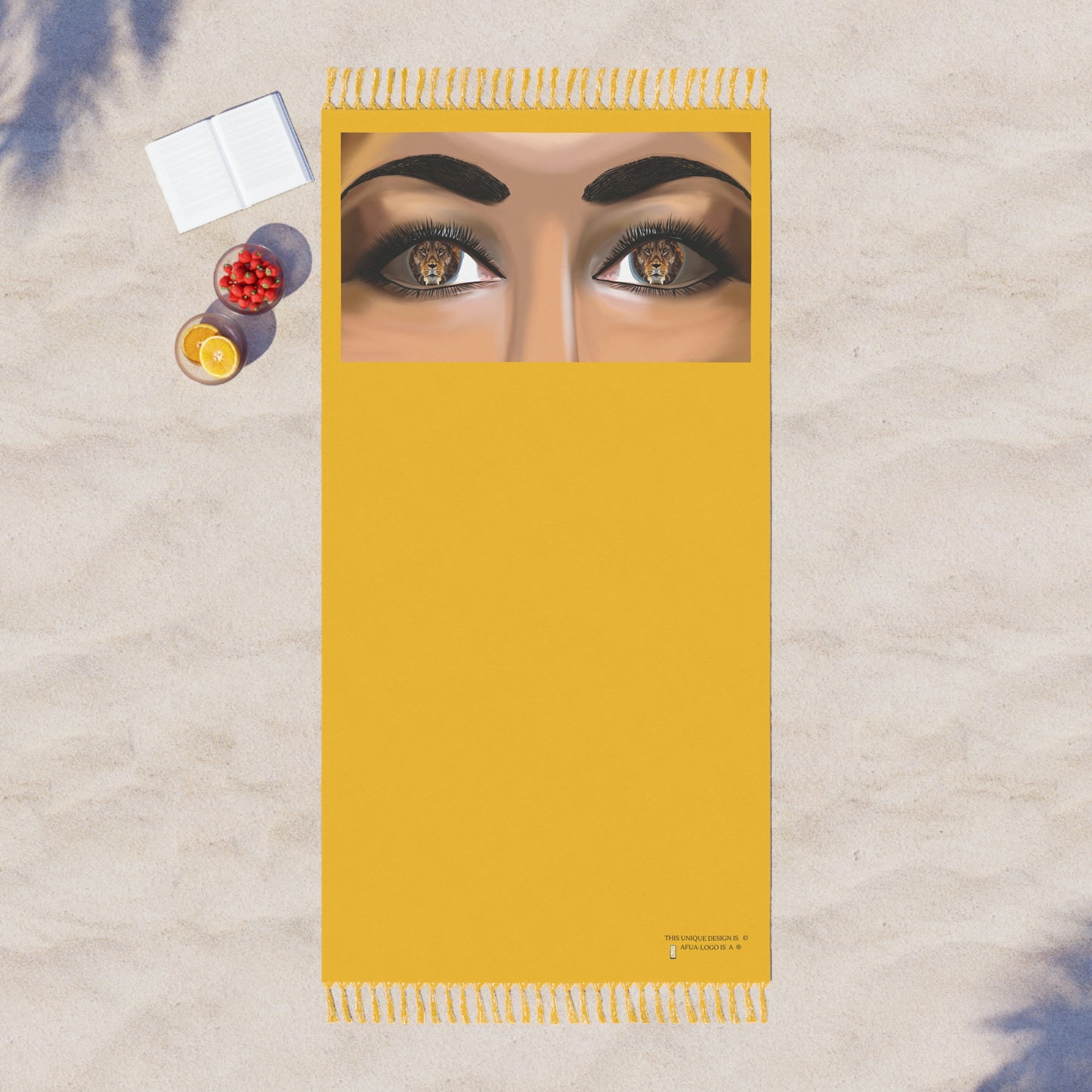 boho beach cloth,EMPRESS-E  Lion Eyes  design, beach towel, meditation rug