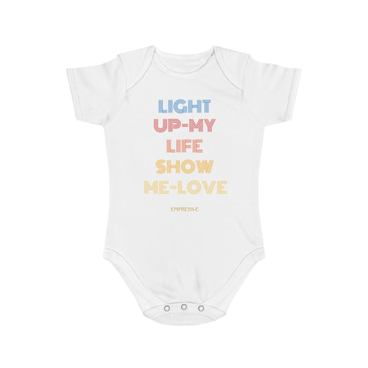 Short Sleeve Baby Bodysuit : LIVE LIFE LOVE