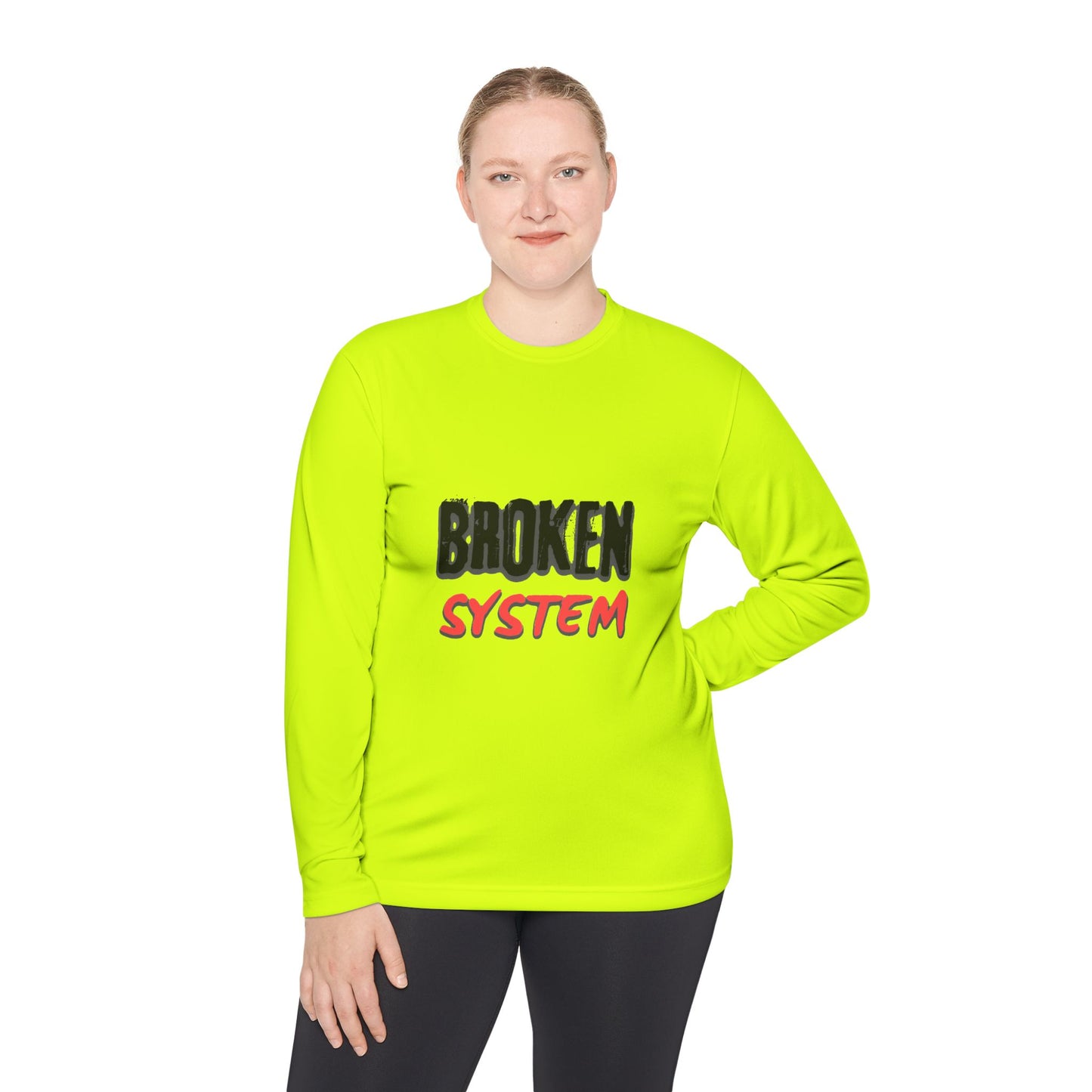 Broken System Unisex Lightweight Long Sleeve Tee - Trendy Graphic Tee, Rebellion Shirt, Activist Clothing, Protest Apparel, Political