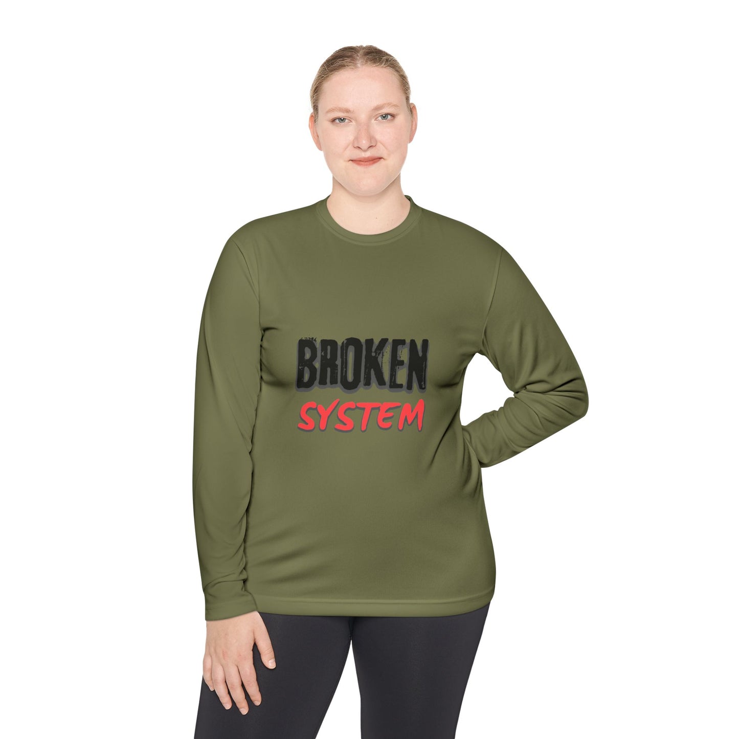 Broken System Unisex Lightweight Long Sleeve Tee - Trendy Graphic Tee, Rebellion Shirt, Activist Clothing, Protest Apparel, Political