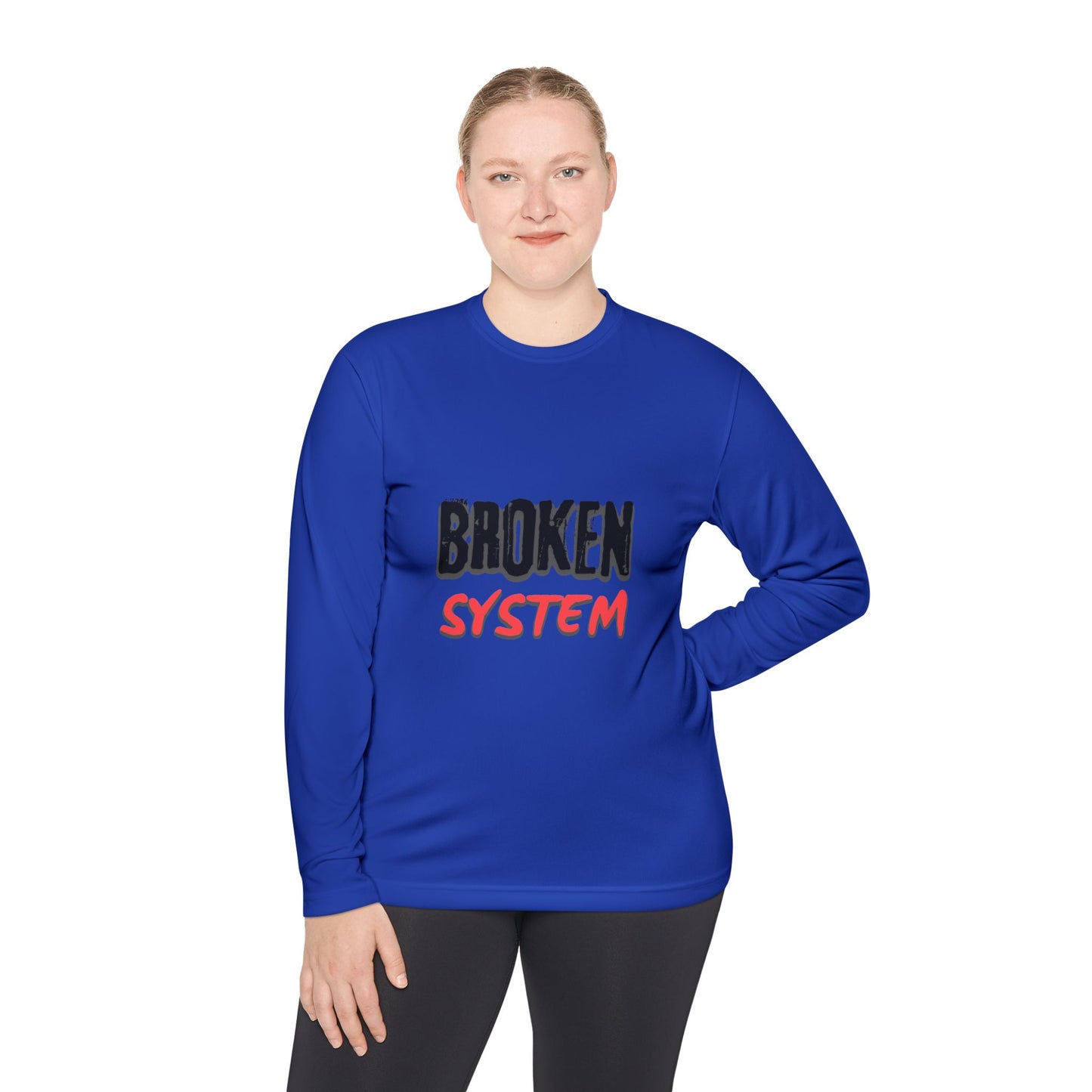 Broken System Unisex Lightweight Long Sleeve Tee - Trendy Graphic Tee, Rebellion Shirt, Activist Clothing, Protest Apparel, Political