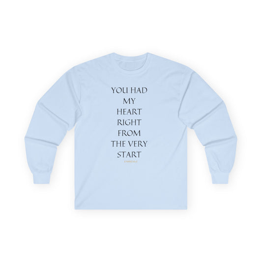 Romantic Long Sleeve Tee, Love Heart Quote Shirt, Valentine's Day Gift, Couples Matching Top, Anniversary Present, Relationship Apparel
